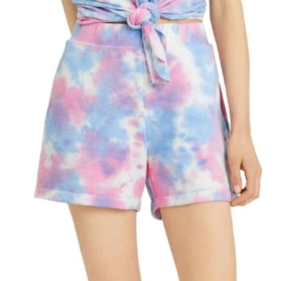 Sanctuary Pants - Sanctuary Sun Soaker Fleece Lined Midi Shorts S NWT Pink/Blue/Purple/White